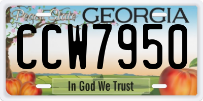 GA license plate CCW7950