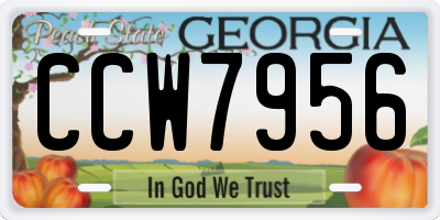GA license plate CCW7956
