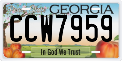 GA license plate CCW7959