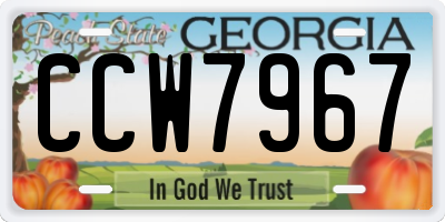 GA license plate CCW7967