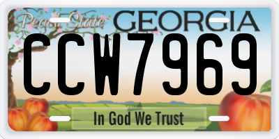 GA license plate CCW7969