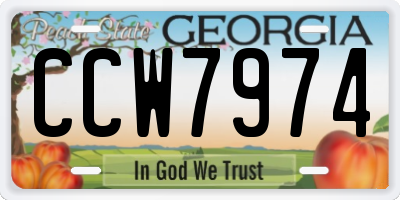 GA license plate CCW7974