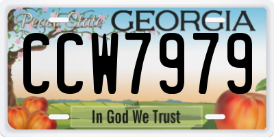 GA license plate CCW7979