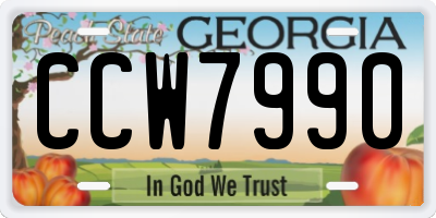 GA license plate CCW7990