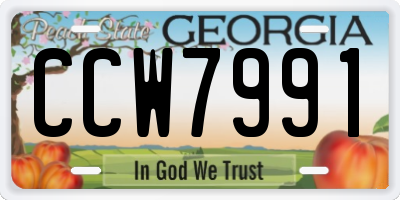 GA license plate CCW7991