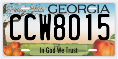 GA license plate CCW8015