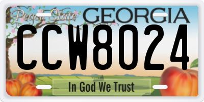 GA license plate CCW8024