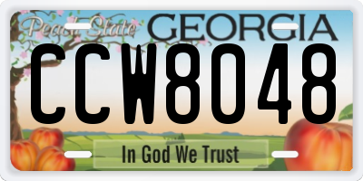 GA license plate CCW8048