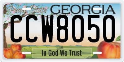 GA license plate CCW8050