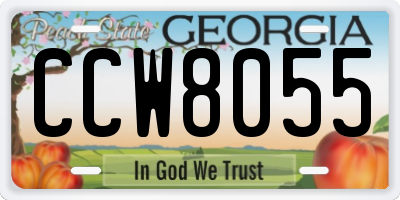 GA license plate CCW8055