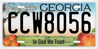 GA license plate CCW8056