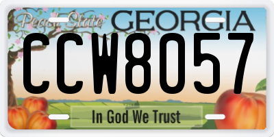 GA license plate CCW8057