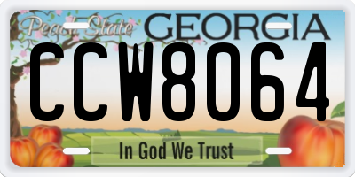 GA license plate CCW8064