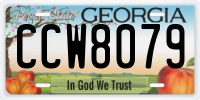 GA license plate CCW8079