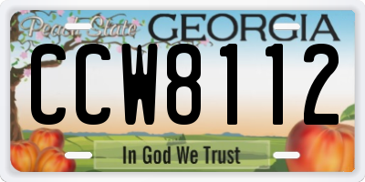 GA license plate CCW8112