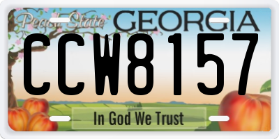 GA license plate CCW8157