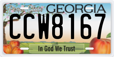 GA license plate CCW8167