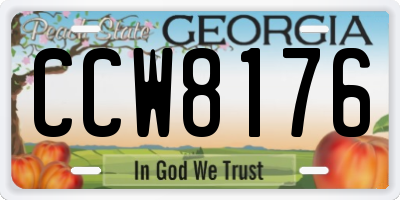 GA license plate CCW8176