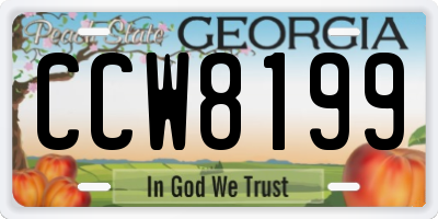 GA license plate CCW8199