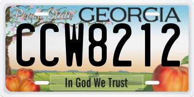 GA license plate CCW8212