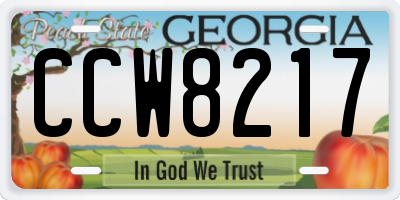 GA license plate CCW8217