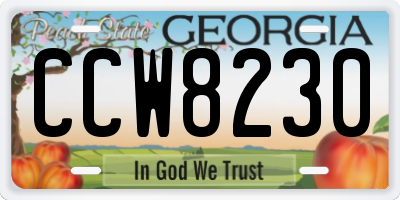 GA license plate CCW8230