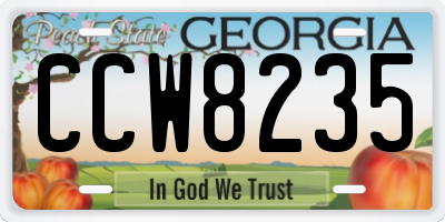 GA license plate CCW8235