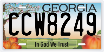 GA license plate CCW8249