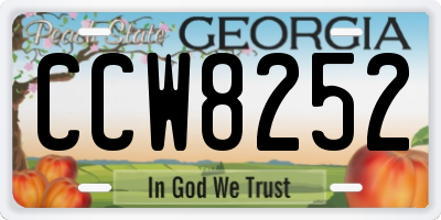 GA license plate CCW8252
