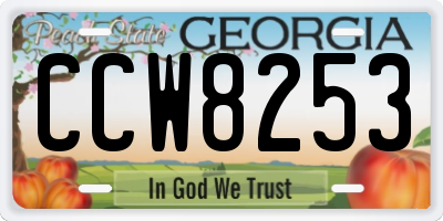 GA license plate CCW8253