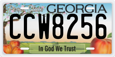 GA license plate CCW8256