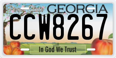 GA license plate CCW8267