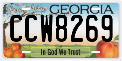 GA license plate CCW8269