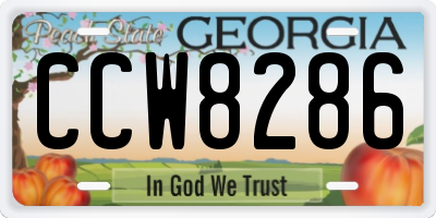GA license plate CCW8286