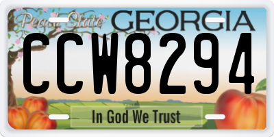 GA license plate CCW8294