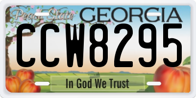 GA license plate CCW8295