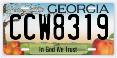GA license plate CCW8319