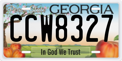 GA license plate CCW8327
