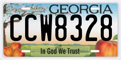 GA license plate CCW8328