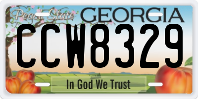 GA license plate CCW8329