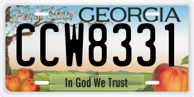 GA license plate CCW8331