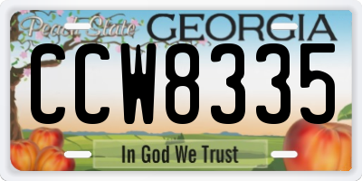 GA license plate CCW8335