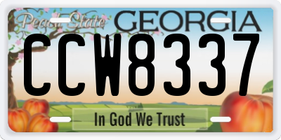 GA license plate CCW8337