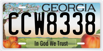 GA license plate CCW8338