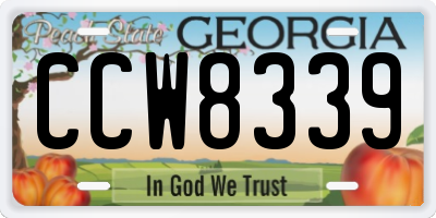 GA license plate CCW8339
