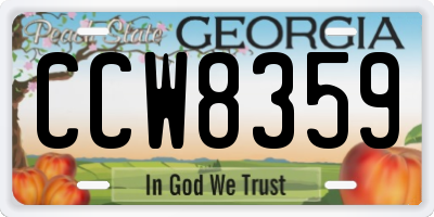 GA license plate CCW8359