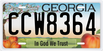 GA license plate CCW8364