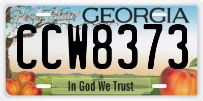 GA license plate CCW8373