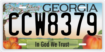 GA license plate CCW8379