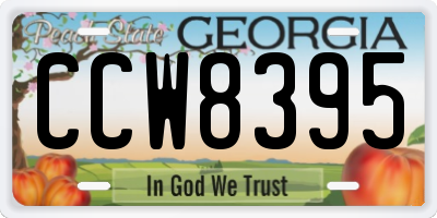 GA license plate CCW8395